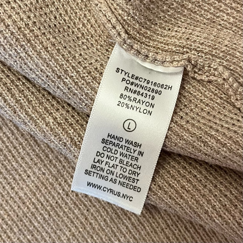 Cyrus Waffle Knit Open Cardigan Beige Neutral Size L - Picture 6 of 8